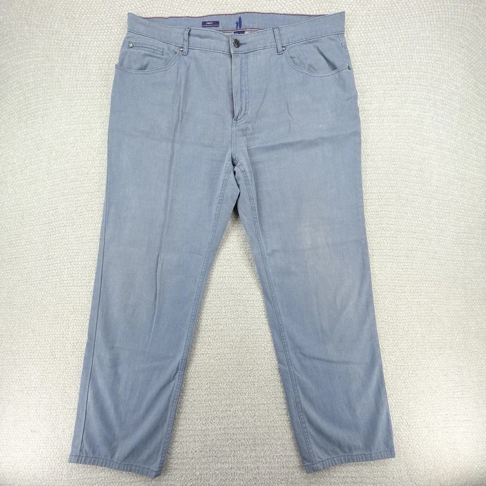 Johnnie-O Jeans Mens 38x34 Blue Relaxed Straight Leg Stretch Denim